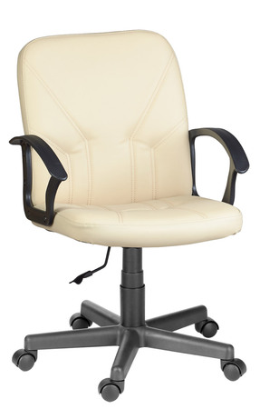 Кресло на колесах Чип 365 ультра кожзам бежевый крестовина пластик, подлокотники пластик, без качания