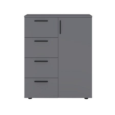 Комод Эйр 16.241 серый графит 0162 РЕ, собирается на любую сторону