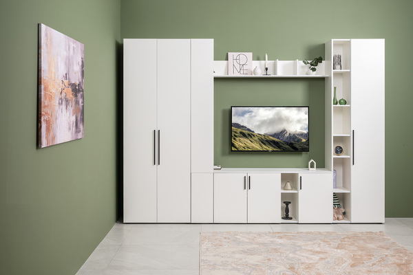 Шкаф торцевой Эйр 16.323 белый PE шагрень, собирается на любую сторону