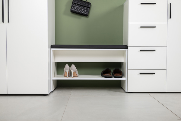 Прихожая Эйр композиция 1 белый PE шагрень, собирается на любую сторону