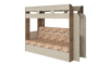 Кровать детская двухъярусная Карамель 75 ясень шимо темный/светлый, диван - велюр Савана (сборка на любую сторону) спальное место верх 80х190, низ 120х185