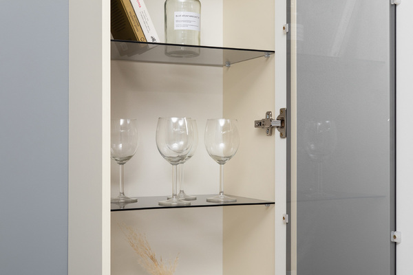 Шкаф навесной Марион 16.334 слоновая кость С341 PE, слоновая кость 6898 ПВХ (собирается на любую сторону)