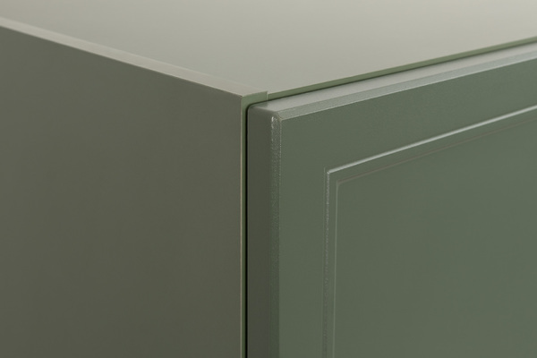 Шкаф-пенал Марион 16.340.01 дымчатый зеленый K521, олива шагрень AG 1050 ПВХ (собирается на любую сторону)
