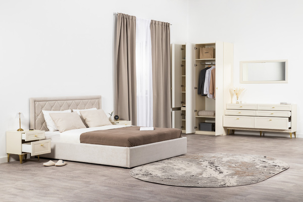 Шкаф-пенал Марион 16.340.01 слоновая кость С341 PE, слоновая кость 6898 ПВХ (собирается на любую сторону)