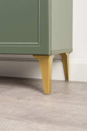 Гостиная Марион композиция 1 дымчатый зеленый K521, олива шагрень AG 1050 ПВХ, белый PE шагрень (собирается на любую сторону)