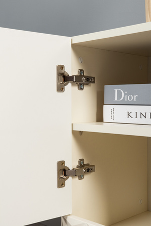 Гостиная Марион композиция 1 слоновая кость С341 PE, слоновая кость 6898 ПВХ, белый PE шагрень (собирается на любую сторону)