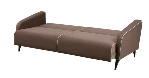 Диван-кровать прямой Ноэль ТД 448 велюр шоколадный, светлый кварцевый серый