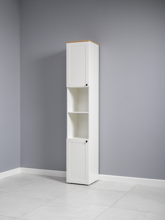 Стеллаж Остин 16.427 белый PE шагрень, дуб золотой CRAFT, белая шагрень 4101 ПВХ, сборка на любую сторону