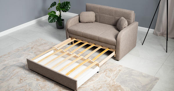 Диван-кровать прямой Тео (120) ТД 906 велюр Danco 290 бежевый